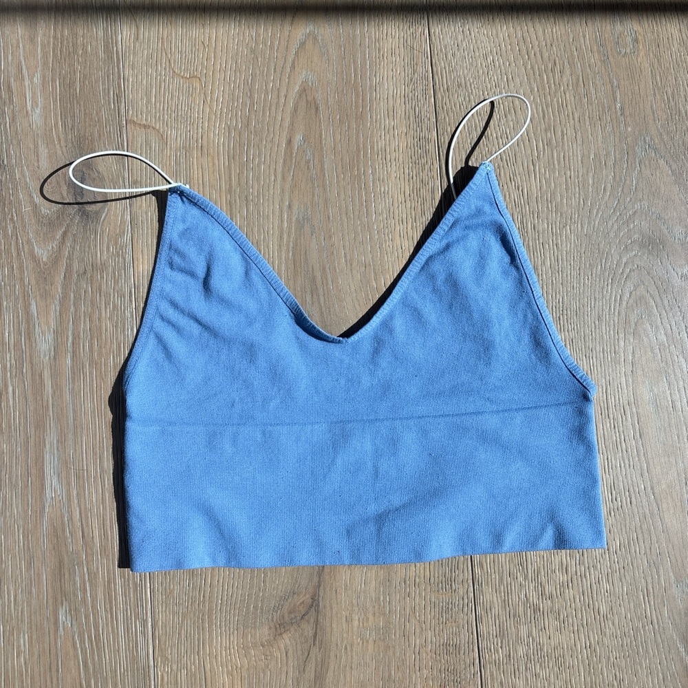 Free People Blue Cropped Top